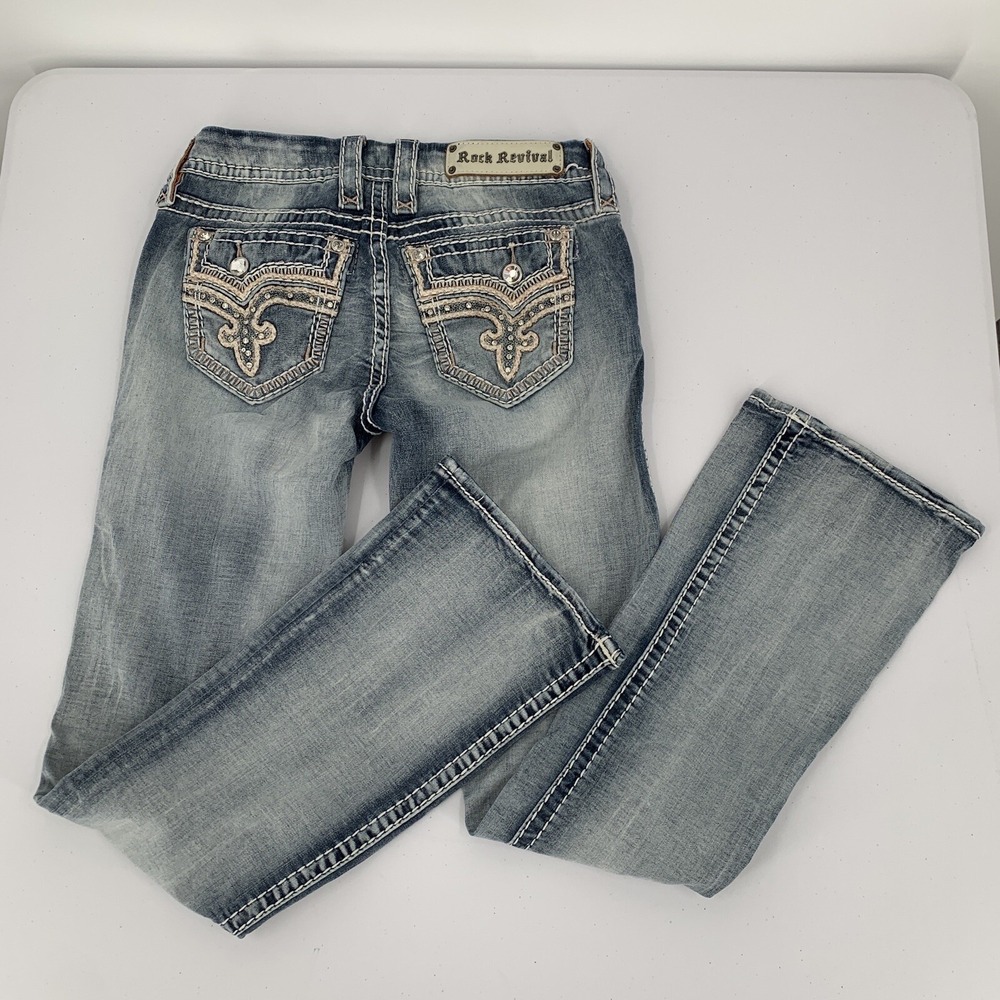 Rock Revival Women’s Boot Cut Jeans - Light Blue Wash